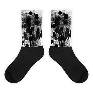 Abstract Black White Alchemy RegiaArt Black foot socks