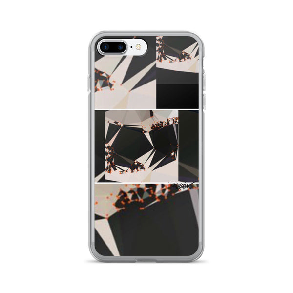 Abstract Black White Geometric RegiaArt - iPhone 7/7 Plus Case