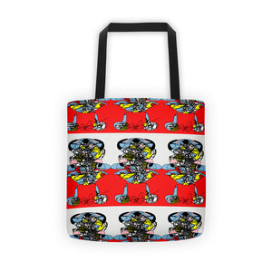A Girl in the Red Sea - Tote bag all over, 15" x 15" polyester