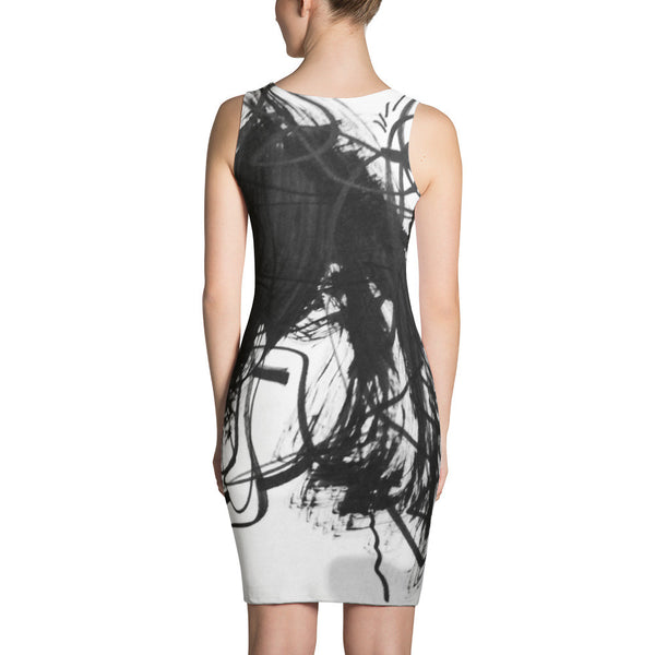18 Black White Art - Sublimation Cut & Sew Dress, polyester, spandex