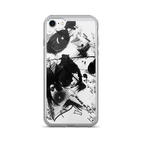 A Dramatic Black White Abstraction - iPhone 7/7 Plus Case, acrylic
