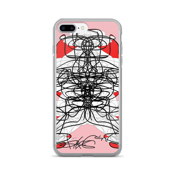 iPhone 7/7 Plus Case by RegiaArt, red, black, pink, acrylic