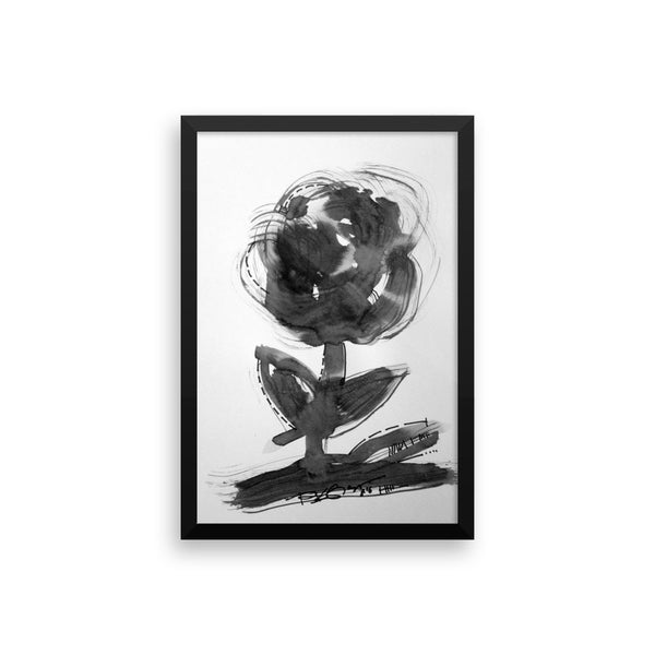 Black Flower Abstract Art RegiaArt - Framed poster paper