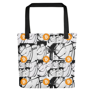 Bitcoin Digital Currency Black White Orange Art Women’s Tote bag