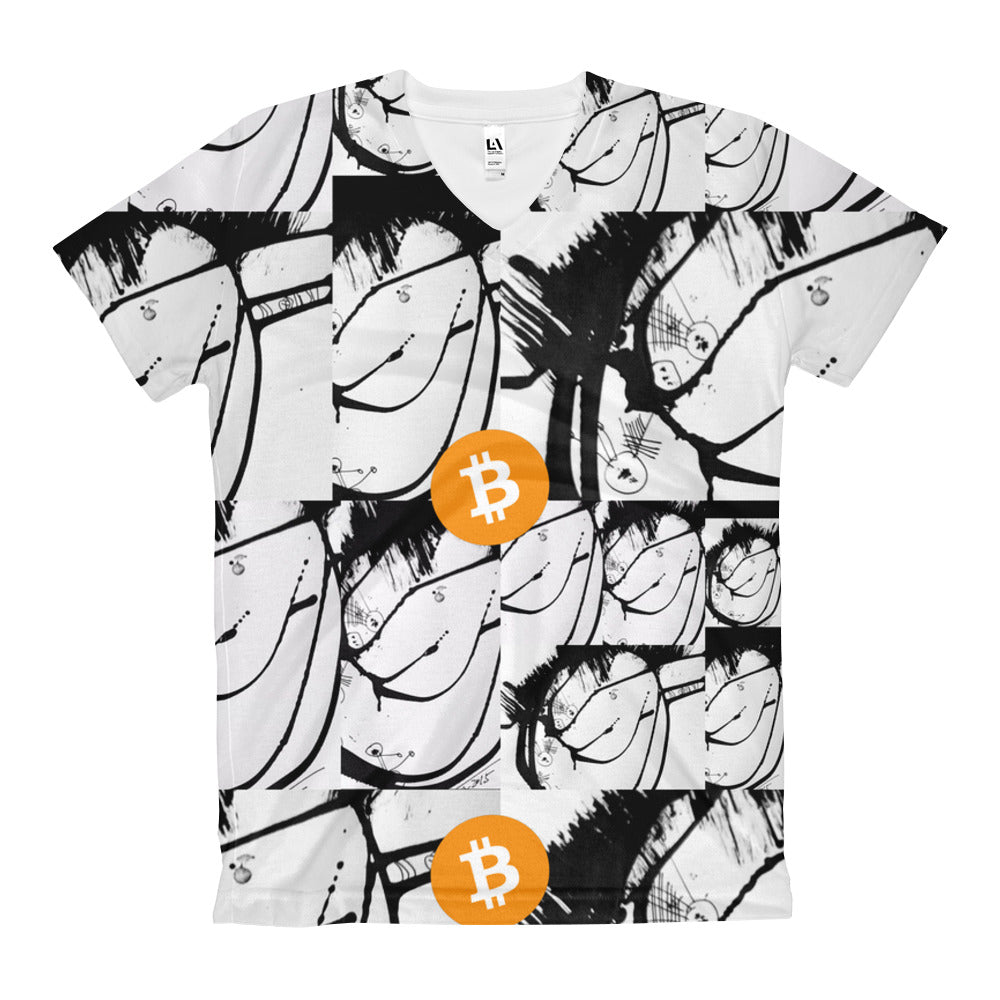 Bitcoin Digital Currency Art Women's V-Neck T-Shirt