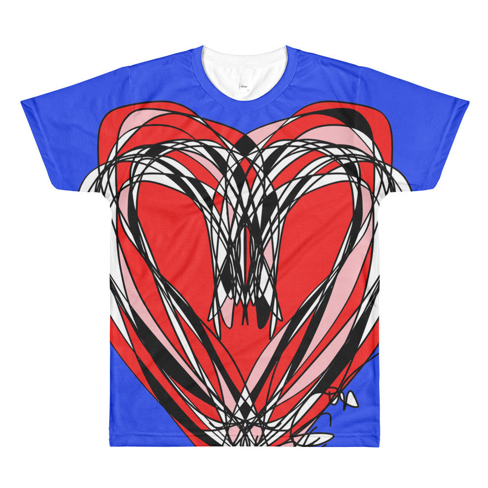 Red Heart Saturday Night RegiaArt Sublimation Men’s Crewneck T-shirt