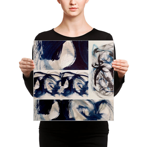 Canvas - Blue Brush Strokes Abstract Print