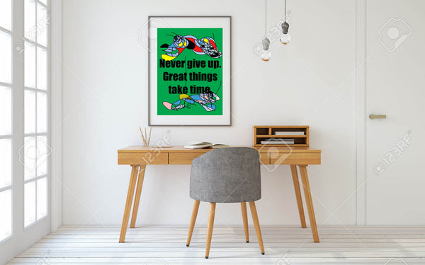 Never Give Up Great Things Take Time - Green Art Print 18"x24" / 45.7 x 60.9 cm